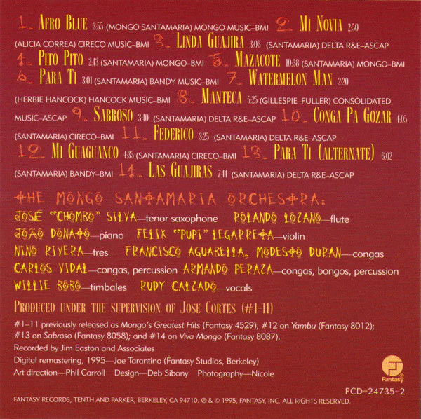 Mongo Santamaria - Mongo's Greatest Hits (CD, Comp, RM) - Image 4