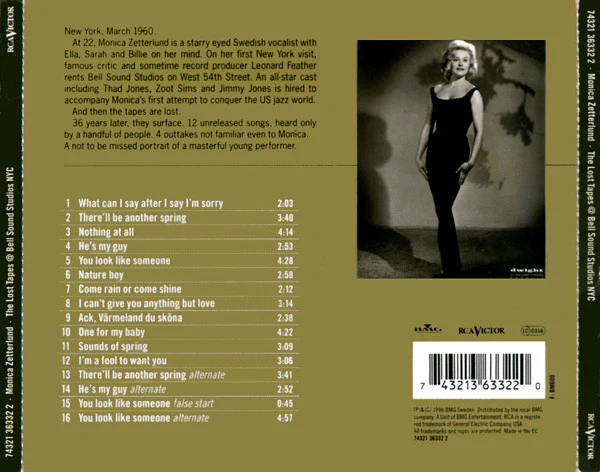 Monica Zetterlund - The Lost Tapes @ Bell Sound Studios NYC (CD) - Image 2