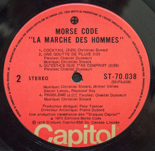 Morse Code - La Marche Des Hommes (LP, Album) - Image 4