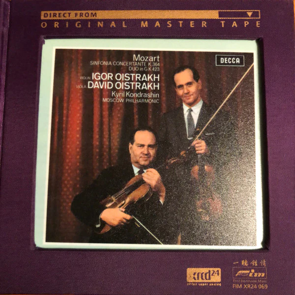 Mozart*, Igor Oistrakh*, David Oistrakh*, Kyril Kondrashin*, Moscow Philharmonic* - Sinfonia Concertante K.364 / Duo In G K.423 (XRCD, Album, RE, RM)