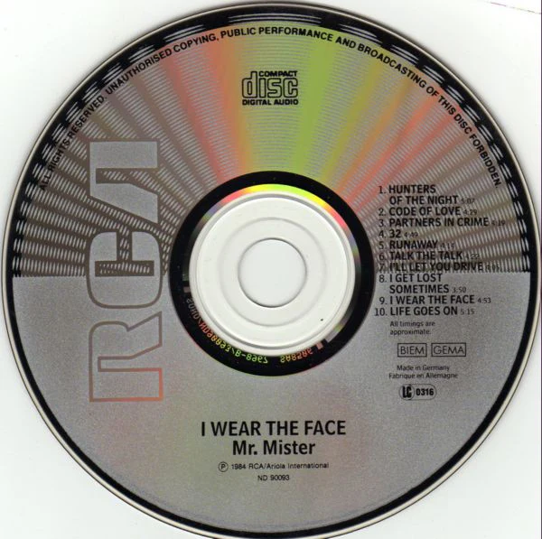 Mr. Mister - I Wear The Face (CD, Album, RE, RM) - Image 3