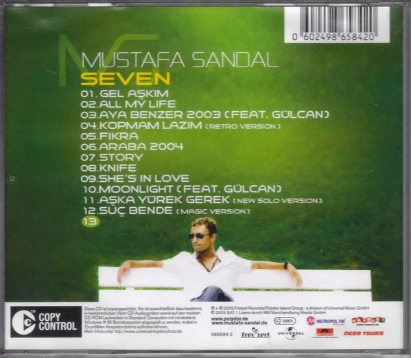 Mustafa Sandal - Seven (CD, Album, Copy Prot.) - Image 2