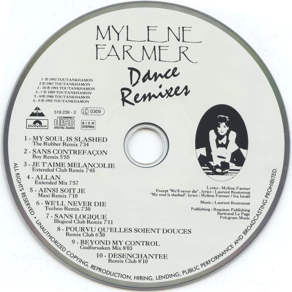 Mylene Farmer* - Dance Remixes (CD, Comp) - Image 3