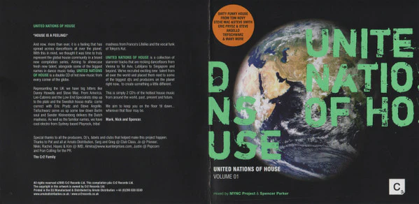 MYNC Project & Spencer Parker - United Nations Of House Volume 01 (2xCD, Comp, Mixed) - Image 4