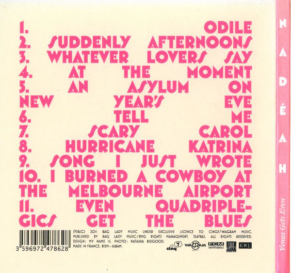 Nadéah* - Venus Gets Even (CD, Album, Dig) - Image 2
