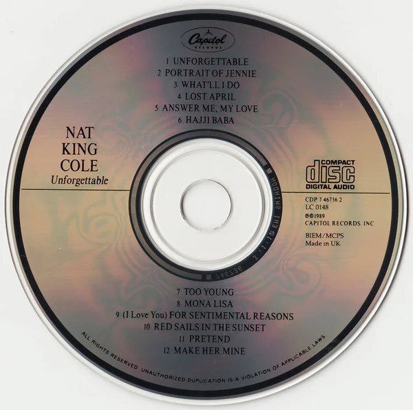 Nat King Cole - Unforgettable (CD, Album, RE) - Image 3