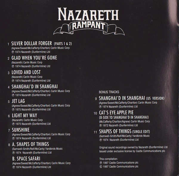 Nazareth - Rampant (CD, Album, RE, RM) - Image 4