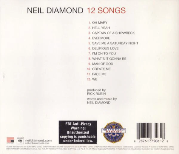 Neil Diamond - 12 Songs (CD, Album) - Image 2