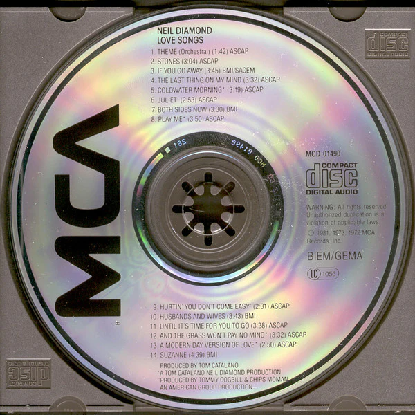 Neil Diamond - Love Songs (CD, Comp, RE) - Image 3