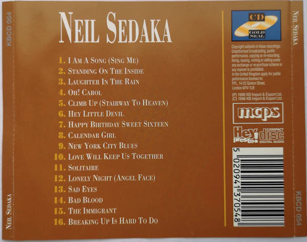 Neil Sedaka - 16 Tracks (CD, Album) - Image 2