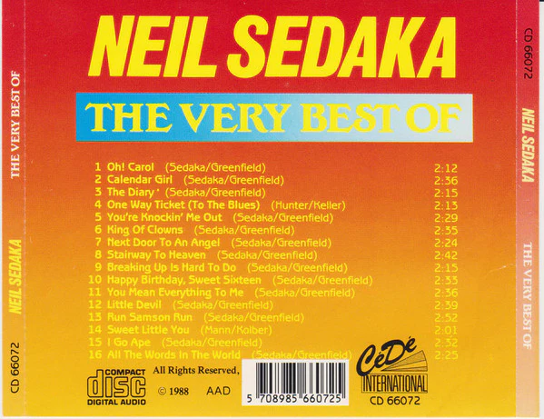 Neil Sedaka - The Very Best Of (CD, Comp) - Image 3