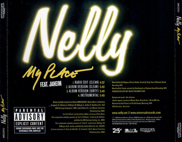 Nelly Feat. Jaheim - My Place (CD, Single, Promo) - Image 2