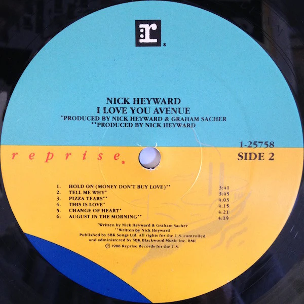 Nick Heyward - I Love You Avenue (LP, Album, All) - Image 4