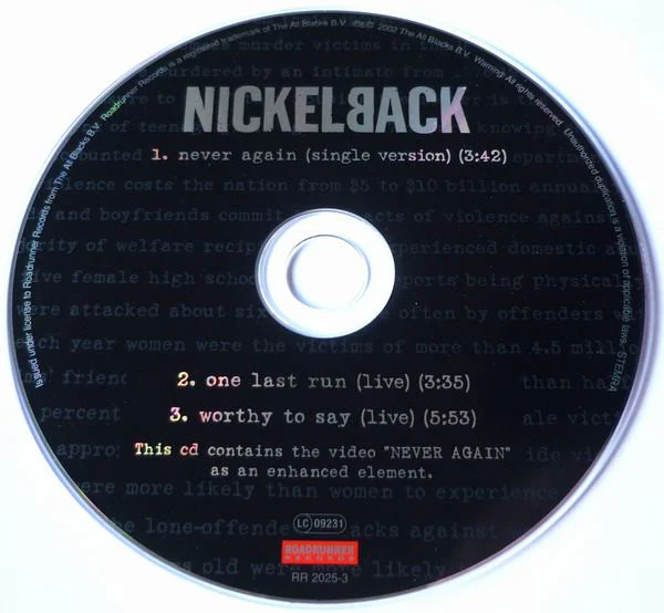 Nickelback - Never Again (CD, Single, Enh) - Image 3