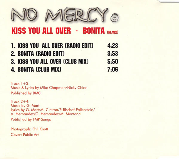 No Mercy - Kiss You All Over / Bonita (Remix) (CD, Maxi) - Image 4