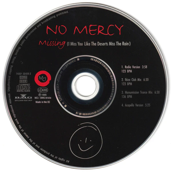 No Mercy - Missing (I Miss You Like The Deserts Miss The Rain) (CD, Maxi) - Image 5