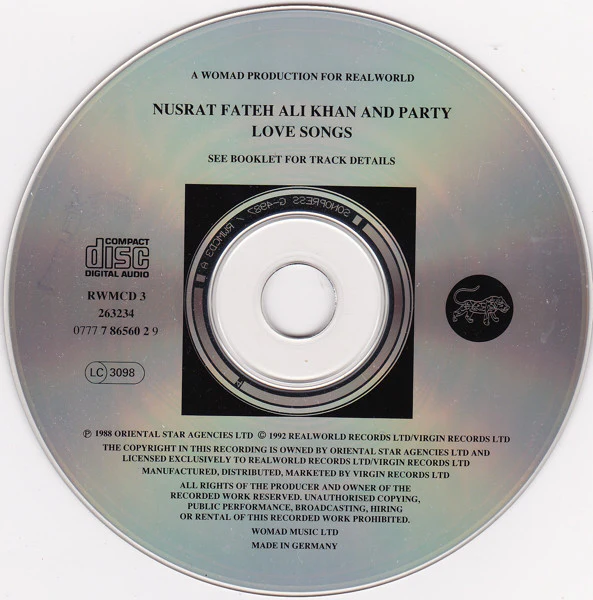 Nusrat Fateh Ali Khan & Party - Love Songs (CD, Album) - Image 4