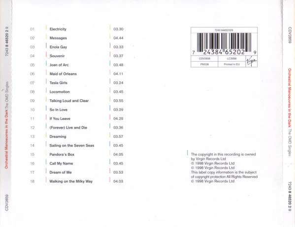 Orchestral Manoeuvres In The Dark - The OMD Singles (CD, Comp) - Image 2