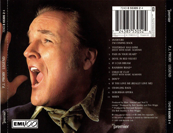 P.J. Proby - Legend (CD, Album) - Image 2