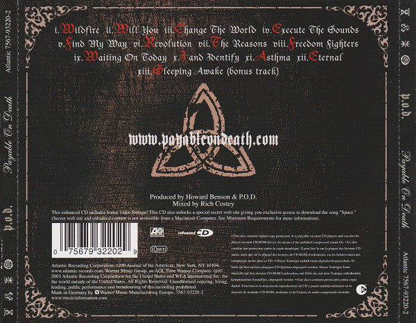 P.O.D. - Payable On Death (CD, Album, Enh) - Image 2