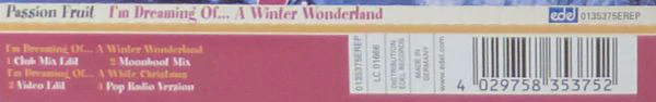 Passion Fruit - I'm Dreaming Of... A Winter Wonderland (CD, Maxi, Ltd, Promo) - Image 2