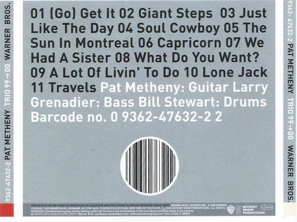 Pat Metheny - Trio 99→00 (CD, Album) - Image 4