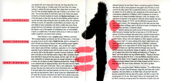 Pat Metheny W/ Dave Holland & Roy Haynes - Question And Answer (CD, Album) - Image 5