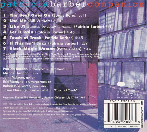 Patricia Barber - Companion (CD, Album, Dig) - Image 2