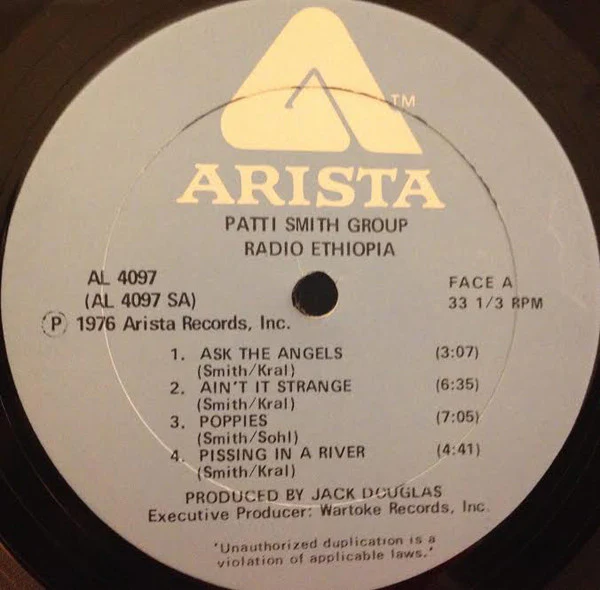 Patti Smith Group - Radio Ethiopia (LP, Album, Pet) - Image 3