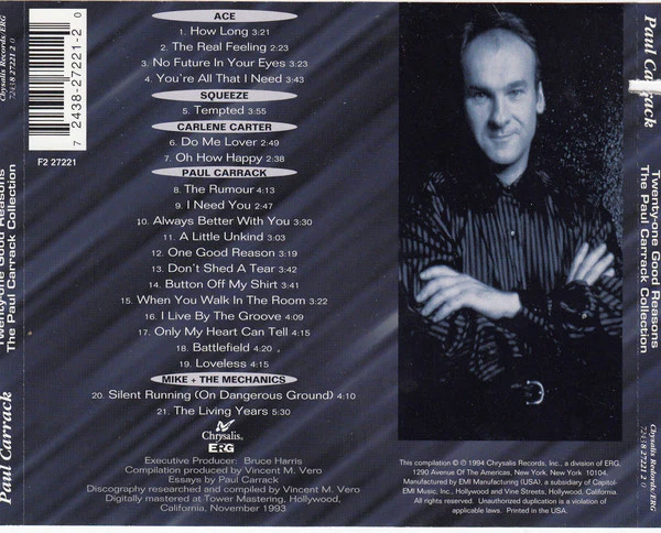 Paul Carrack - Twenty-One Good Reasons: The Paul Carrack Collection (CD, Album, Comp) - Image 2