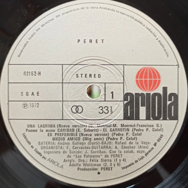 Peret - Peret (LP, Album) - Image 3