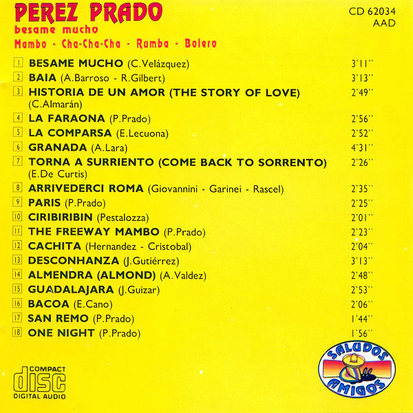 Perez Prado - Besame Mucho (CD, Comp) - Image 3