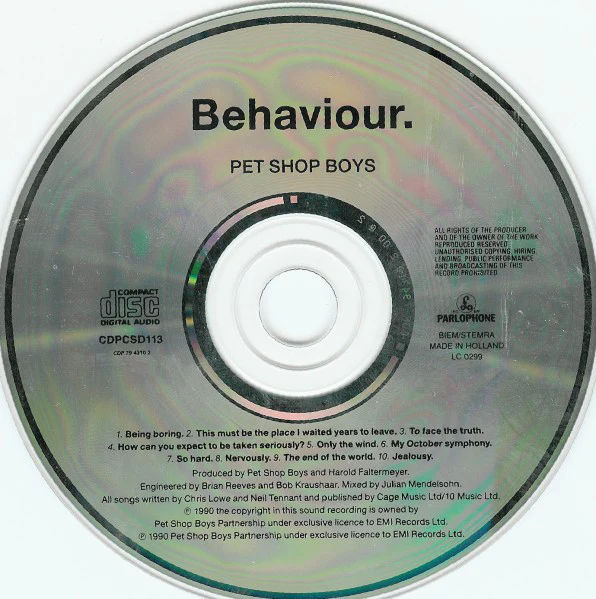 Pet Shop Boys - Behaviour (CD, Album) - Image 3