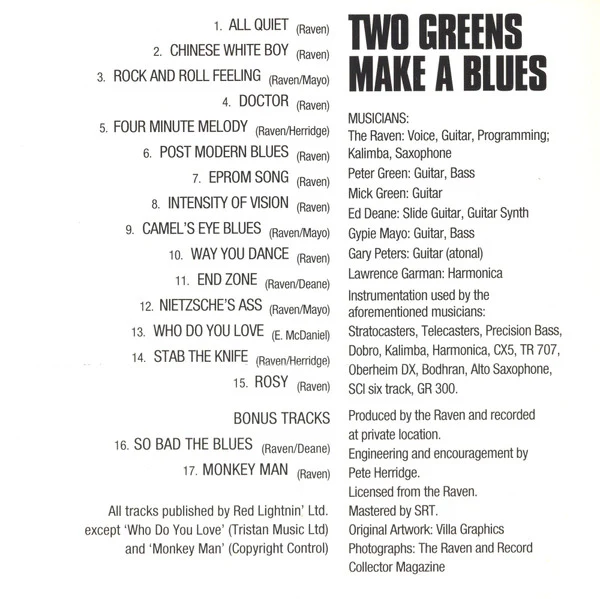 Peter Green (2), Mick Green, The Raven (3) and The Enemy Within (2) - Two Greens Make A Blues (CD, Album, RE) - Image 5