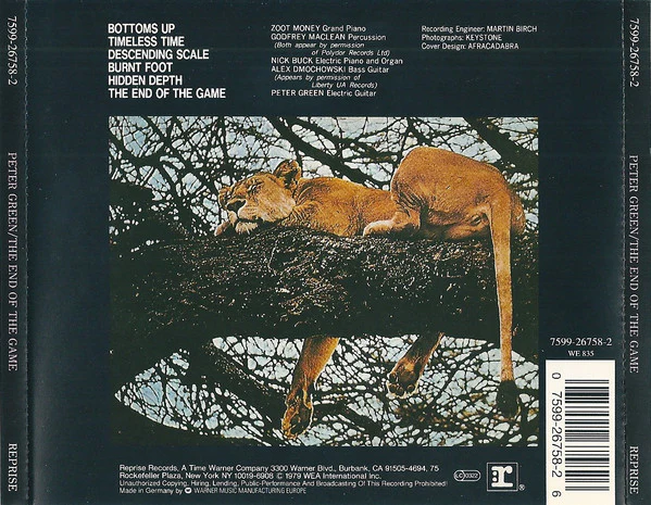Peter Green (2) - The End Of The Game (CD, Album, RE, WME) - Image 2