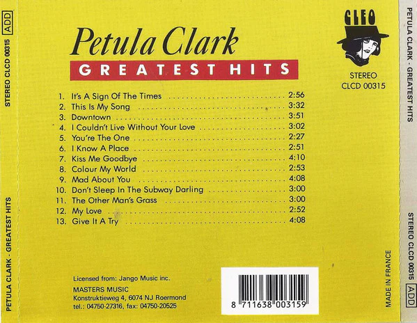 Petula Clark - Greatest Hits (CD, Album) - Image 2