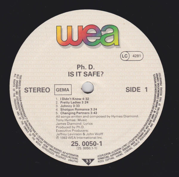 Ph.D. - Is It Safe? (LP, Album) - Image 4