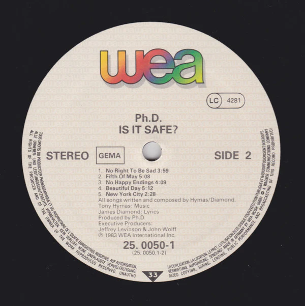 Ph.D. - Is It Safe? (LP, Album) - Image 5