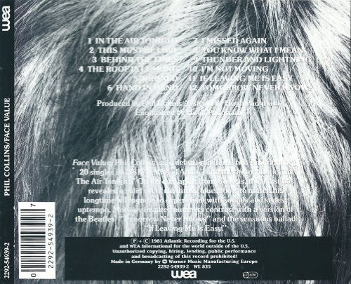 Phil Collins - Face Value (CD, Album, RE) - Image 2