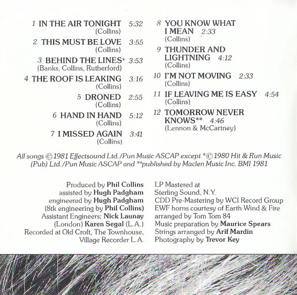 Phil Collins - Face Value (CD, Album, RE) - Image 4