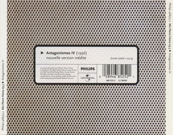 Pierre Henry - Antagonismes IV (CD, Album, RM) - Image 2