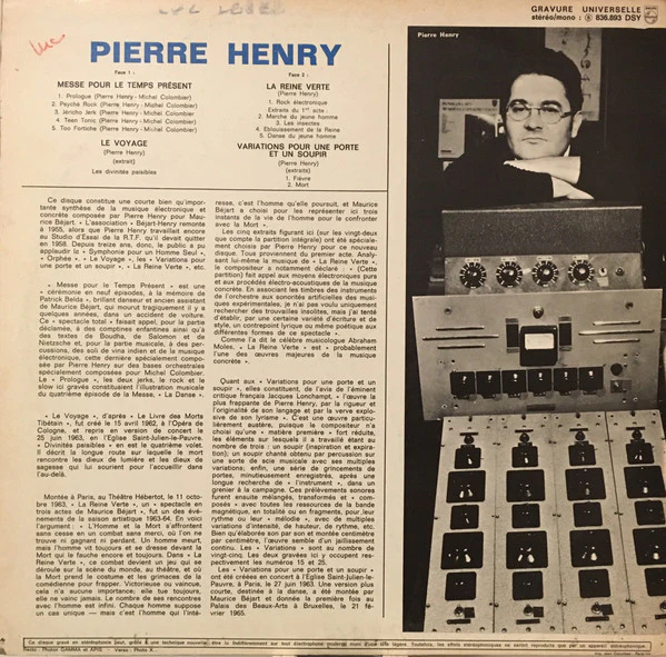 Pierre Henry • Michel Colombier - Les Jerks Électroniques De La Messe Pour Le Temps Présent Et Musiques Concrètes Pour Maurice Béjart (LP, Album, Comp) - Image 2