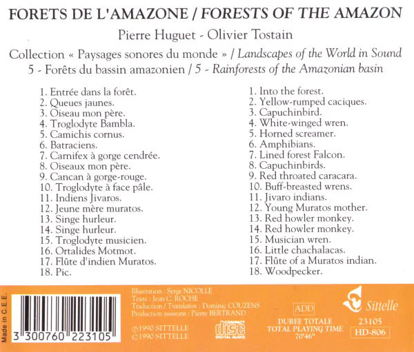 Pierre Huguet / Olivier Tostain - Forêts De L'Amazone / Forests Of The Amazon (CD, Album) - Image 3