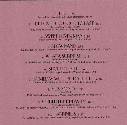 Pointer Sisters - The Best Of The Pointer Sisters 1978-1981 (CD, Comp, RM) - Image 4