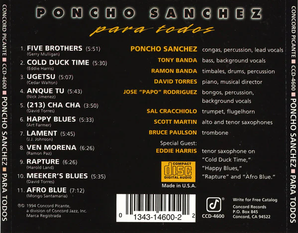 Poncho Sanchez - Para Todos (CD, Album) - Image 2