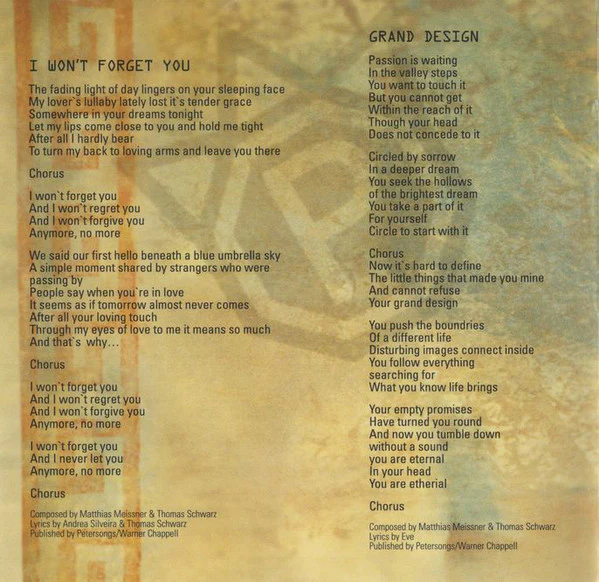 Princessa - I Won't Forget You (CD, Album) - Image 4