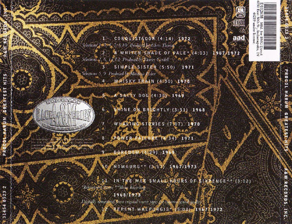 Procol Harum - Greatest Hits (CD, Comp, Club, RE, RM) - Image 2