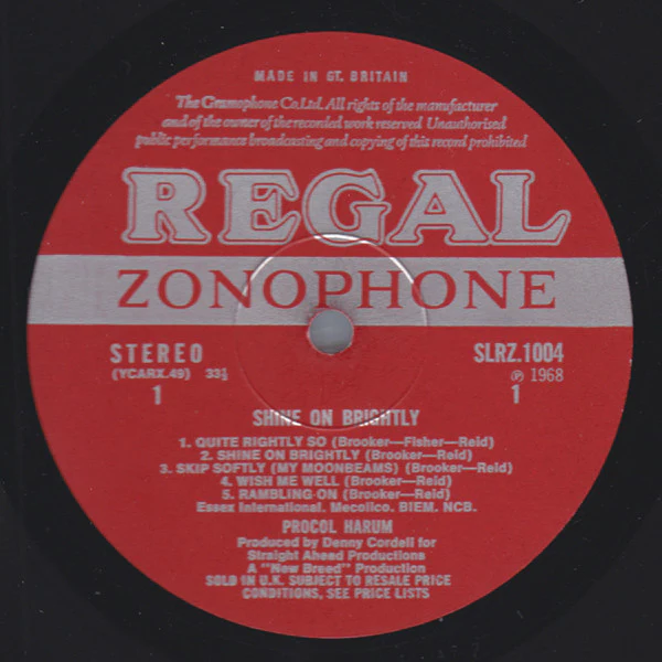 Procol Harum - Shine On Brightly (LP, Album) - Image 3
