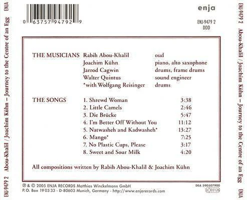 Rabih Abou-Khalil / Joachim Kühn / Jarrod Cagwin - Journey To The Centre Of An Egg (CD, Album, Dig) - Image 2