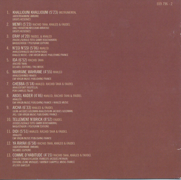 Rachid Taha ⧫ Khaled ⧫ Faudel - 1, 2, 3 Soleils (CD, Album) - Image 5